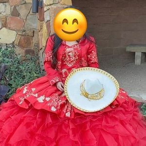 Red Charro Quinceñera dress